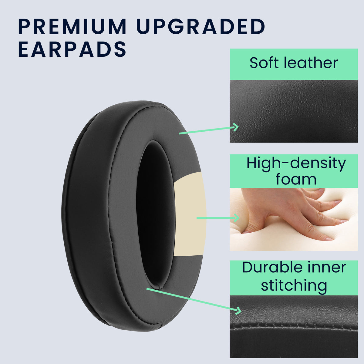 kwmobile Ohr Polster für Sennheiser HD400S / HD450SE / HD458BT Ohrpolster - Ersatz Ohrpolster - Kopfhörer Ersatzteile