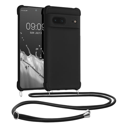 kwmobile Necklace Case kompatibel mit Google Pixel 7 Hülle - Cover mit Kordel zum Umhängen - Silikon Schutzhülle