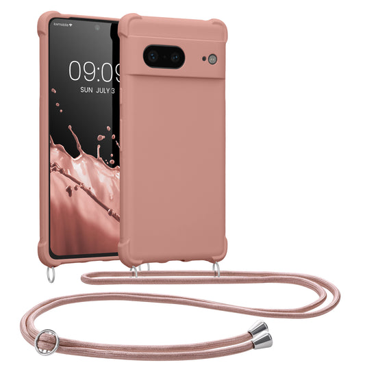 kwmobile Necklace Case kompatibel mit Google Pixel 7 Hülle - Cover mit Kordel zum Umhängen - Silikon Schutzhülle