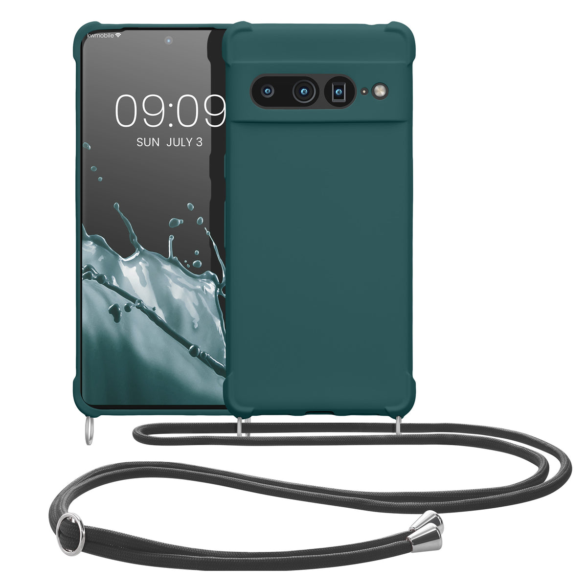 kwmobile Necklace Case kompatibel mit Google Pixel 7 Pro Hülle - Cover mit Kordel zum Umhängen - Silikon Schutzhülle