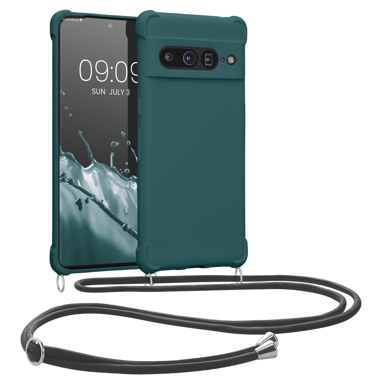 kwmobile Necklace Case kompatibel mit Google Pixel 7 Pro Hülle - Cover mit Kordel zum Umhängen - Silikon Schutzhülle