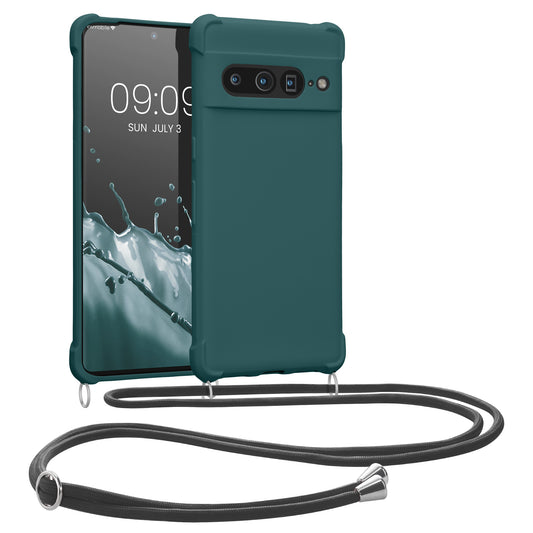 kwmobile Necklace Case kompatibel mit Google Pixel 7 Pro Hülle - Cover mit Kordel zum Umhängen - Silikon Schutzhülle