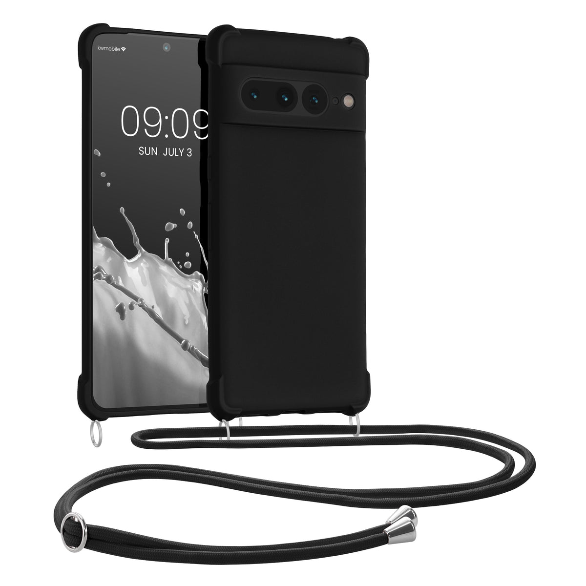 kwmobile Necklace Case kompatibel mit Google Pixel 7 Pro Hülle - Cover mit Kordel zum Umhängen - Silikon Schutzhülle