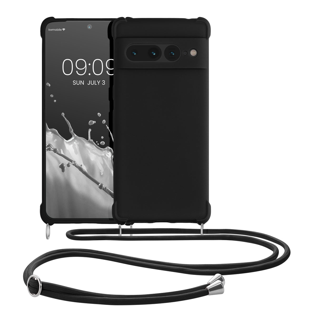kwmobile Necklace Case kompatibel mit Google Pixel 7 Pro Hülle - Cover mit Kordel zum Umhängen - Silikon Schutzhülle