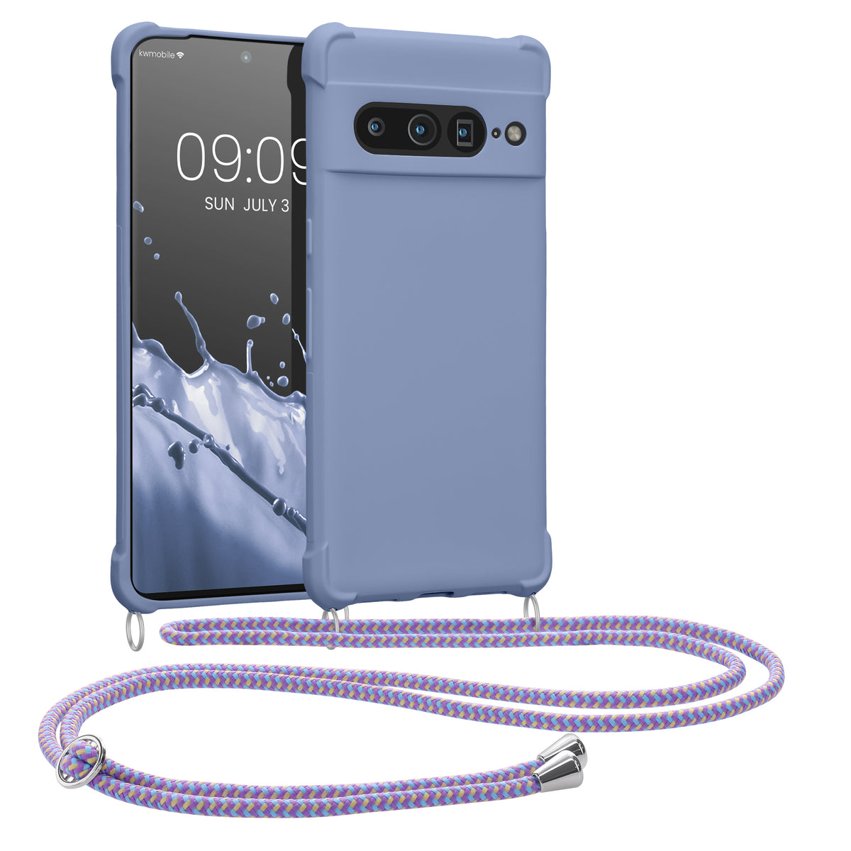kwmobile Necklace Case kompatibel mit Google Pixel 7 Pro Hülle - Cover mit Kordel zum Umhängen - Silikon Schutzhülle