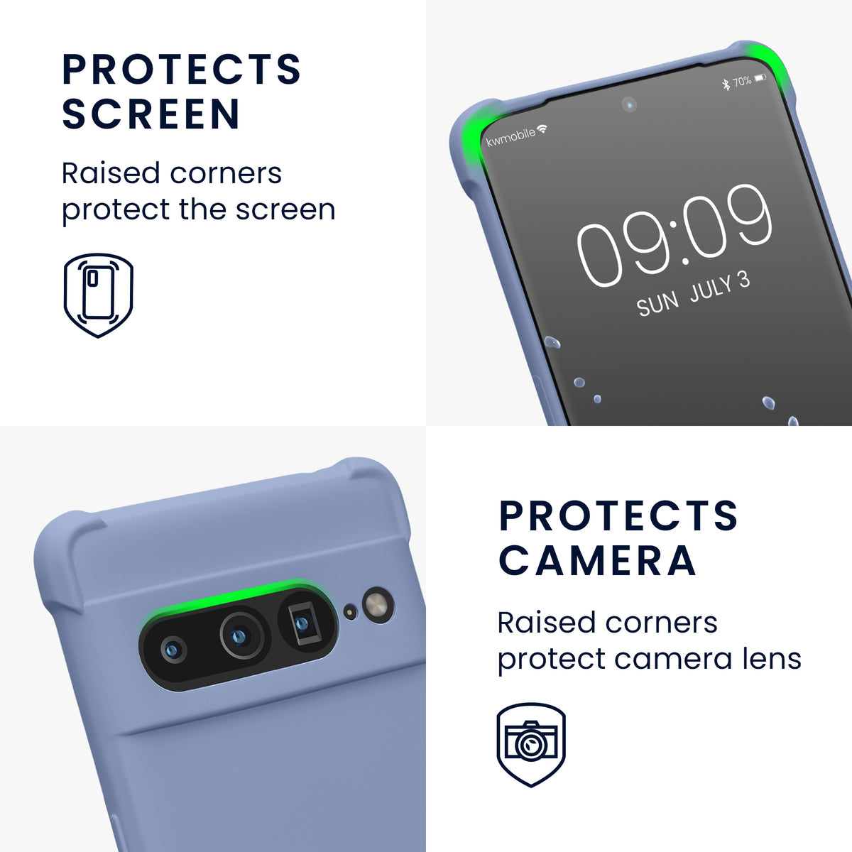 kwmobile Necklace Case kompatibel mit Google Pixel 7 Pro Hülle - Cover mit Kordel zum Umhängen - Silikon Schutzhülle