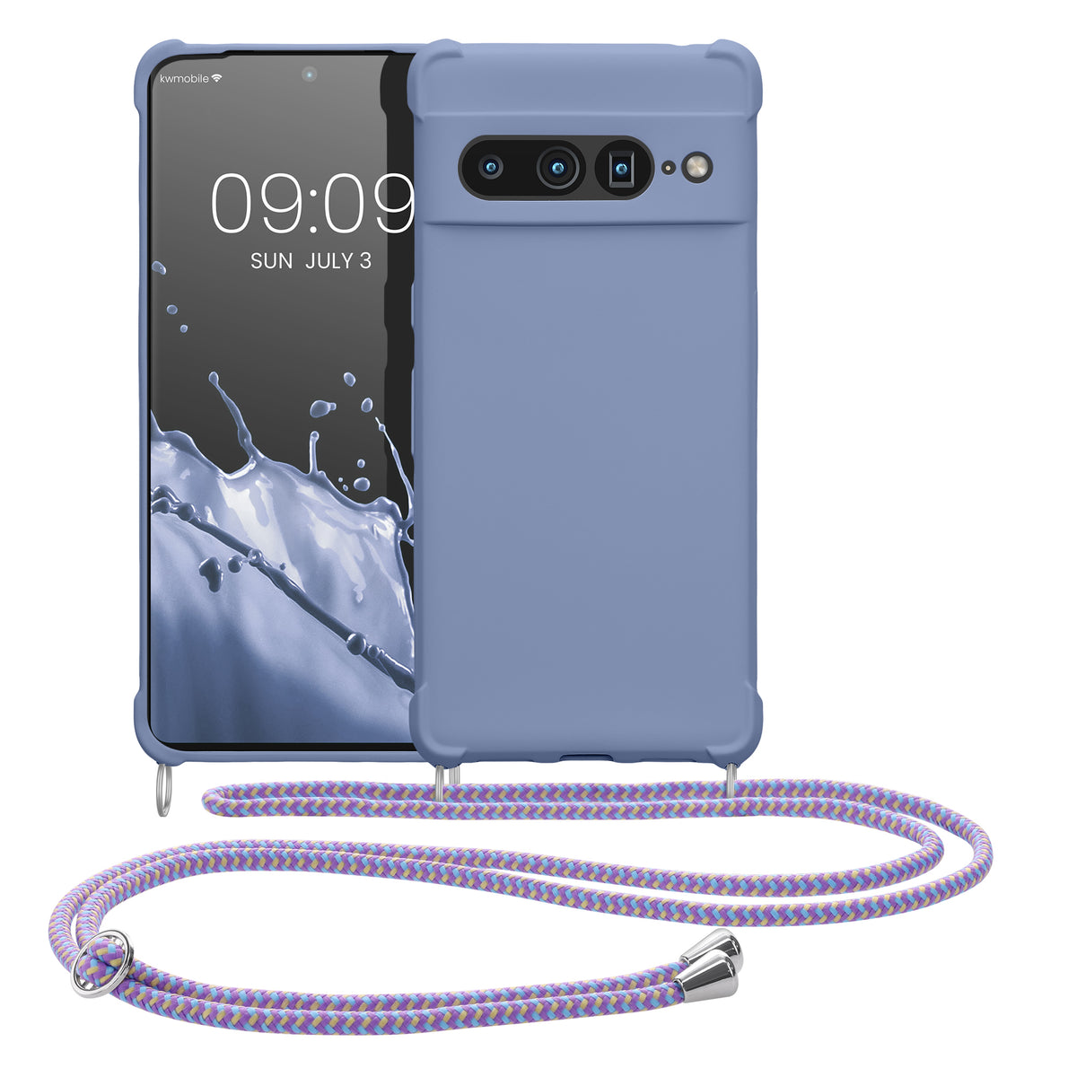 kwmobile Necklace Case kompatibel mit Google Pixel 7 Pro Hülle - Cover mit Kordel zum Umhängen - Silikon Schutzhülle