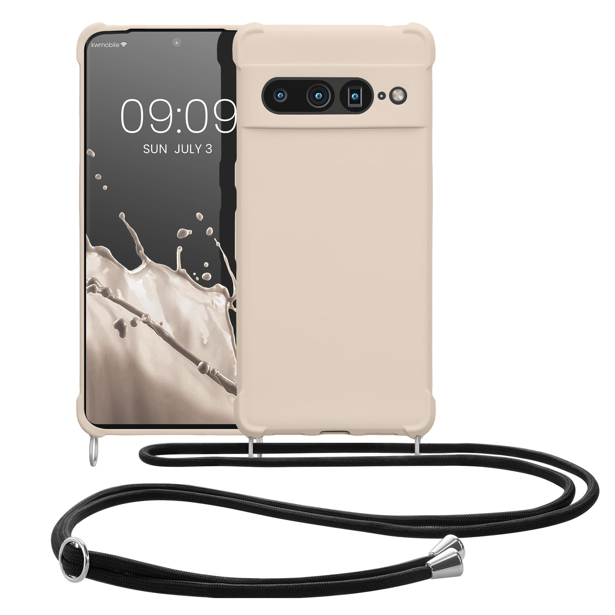 kwmobile Necklace Case kompatibel mit Google Pixel 7 Pro Hülle - Cover mit Kordel zum Umhängen - Silikon Schutzhülle