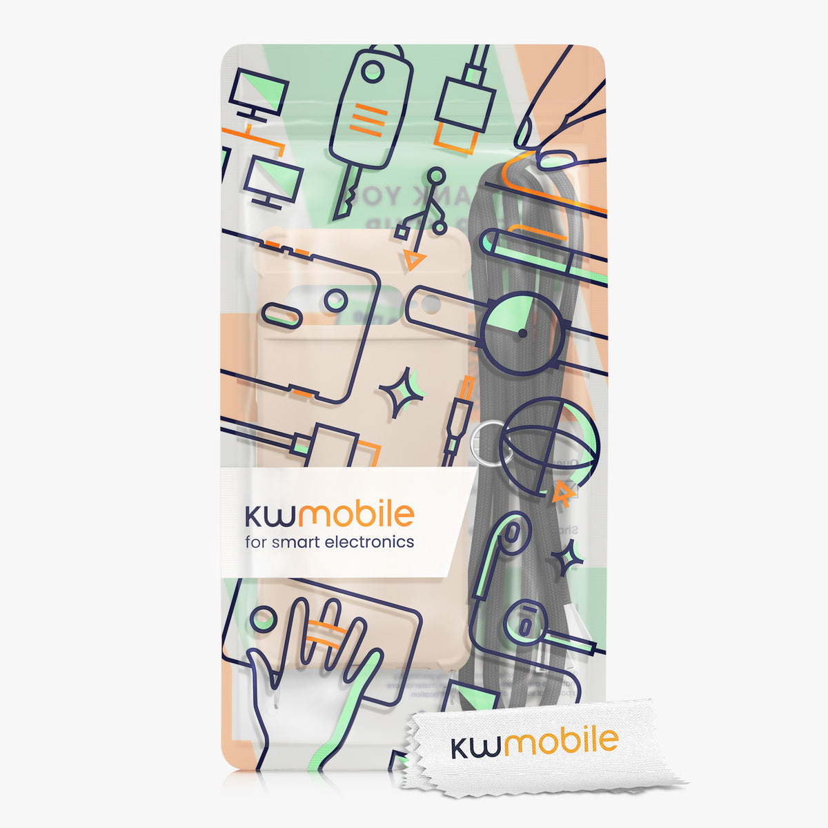 kwmobile Necklace Case kompatibel mit Google Pixel 7 Pro Hülle - Cover mit Kordel zum Umhängen - Silikon Schutzhülle
