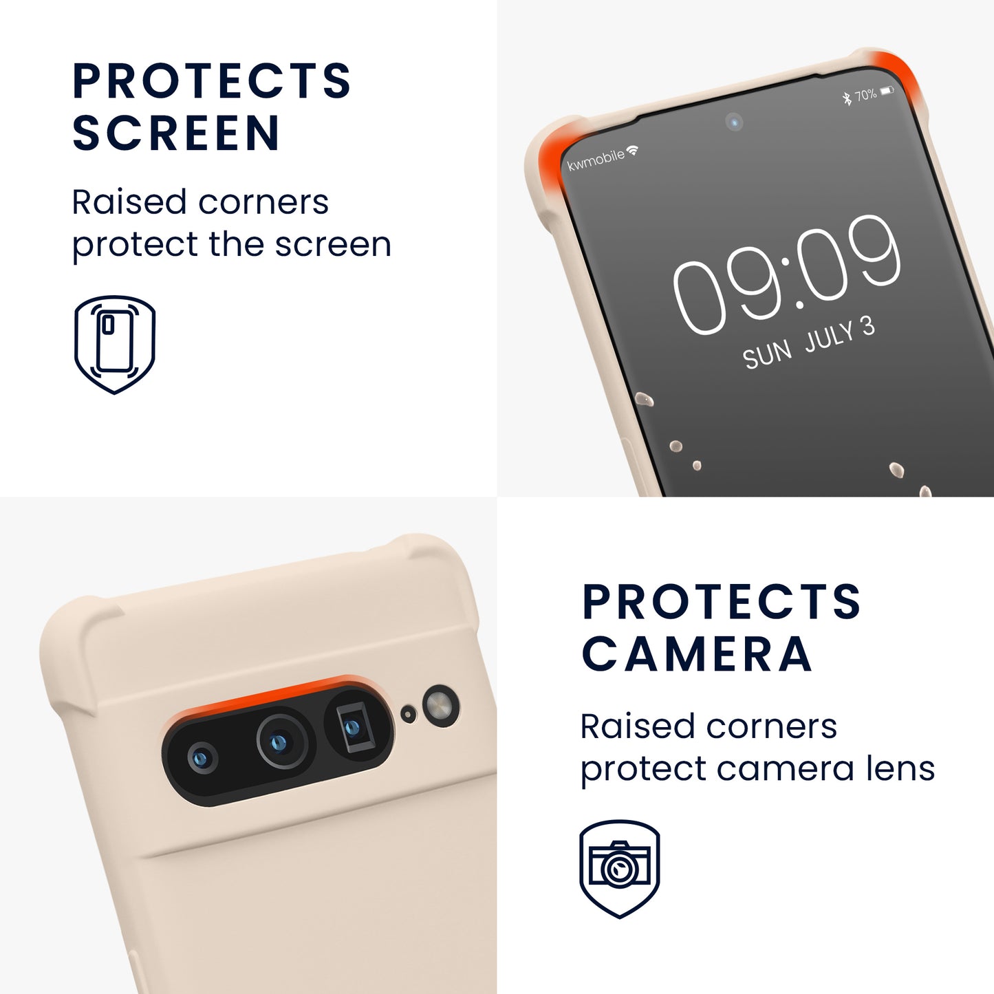 kwmobile Necklace Case kompatibel mit Google Pixel 7 Pro Hülle - Cover mit Kordel zum Umhängen - Silikon Schutzhülle