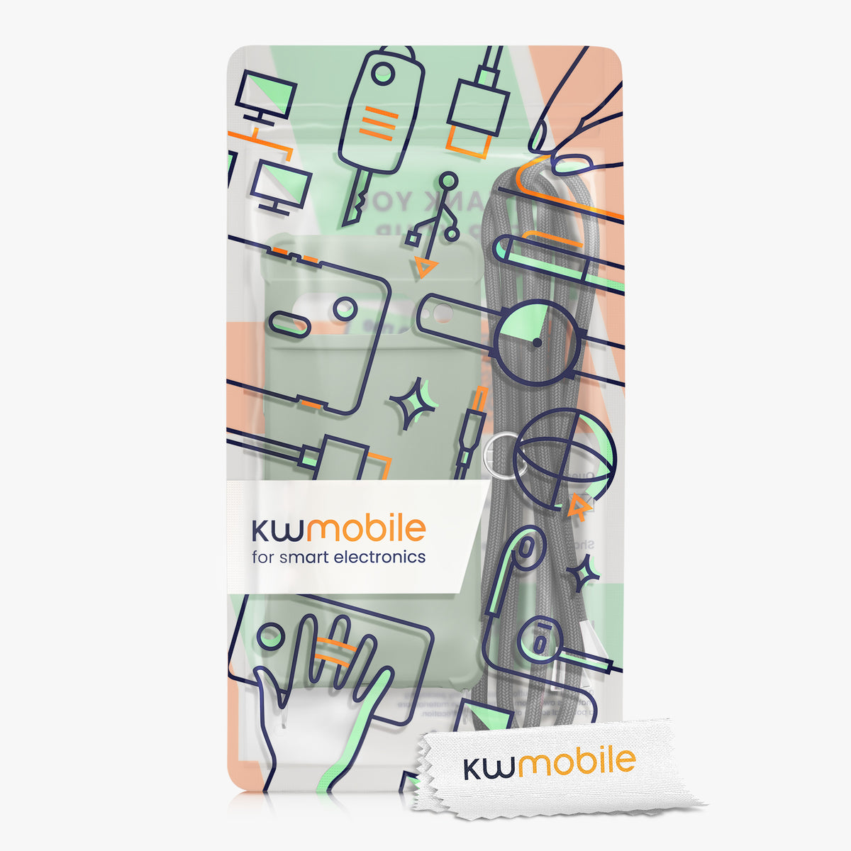 kwmobile Necklace Case kompatibel mit Google Pixel 7 Pro Hülle - Cover mit Kordel zum Umhängen - Silikon Schutzhülle