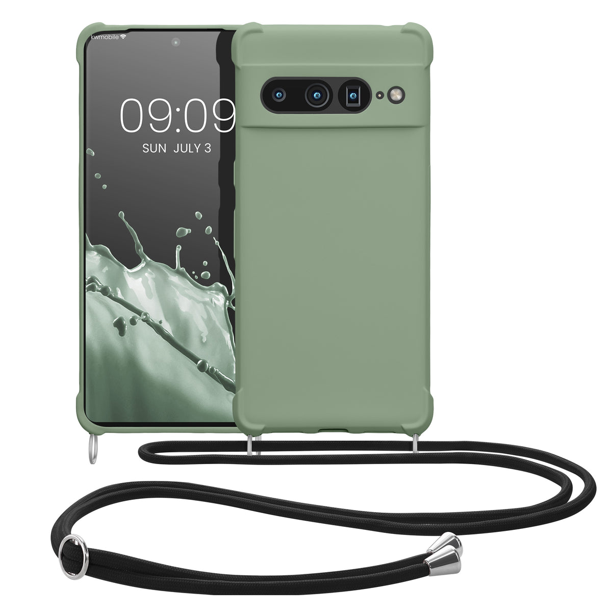 kwmobile Necklace Case kompatibel mit Google Pixel 7 Pro Hülle - Cover mit Kordel zum Umhängen - Silikon Schutzhülle
