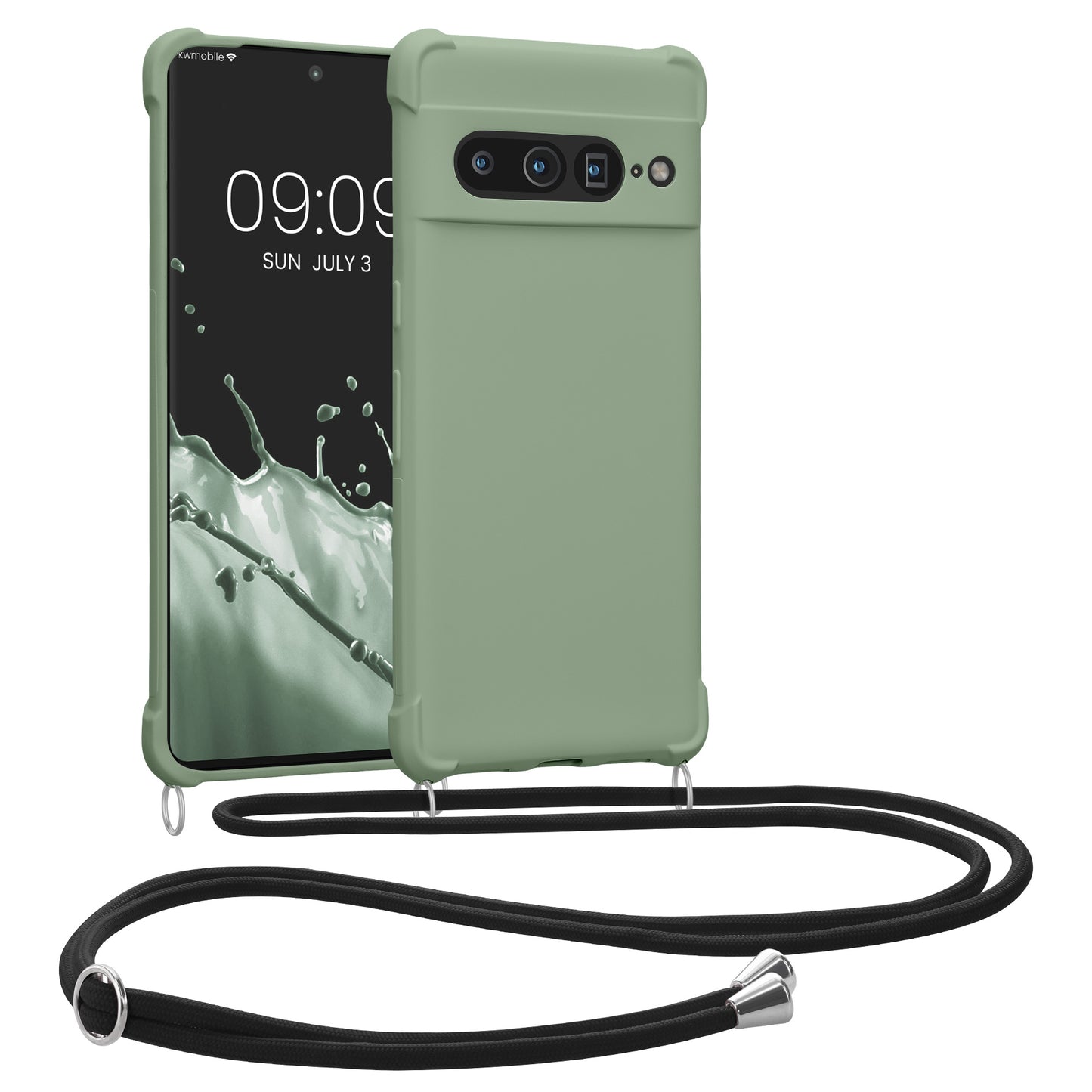 kwmobile Necklace Case kompatibel mit Google Pixel 7 Pro Hülle - Cover mit Kordel zum Umhängen - Silikon Schutzhülle