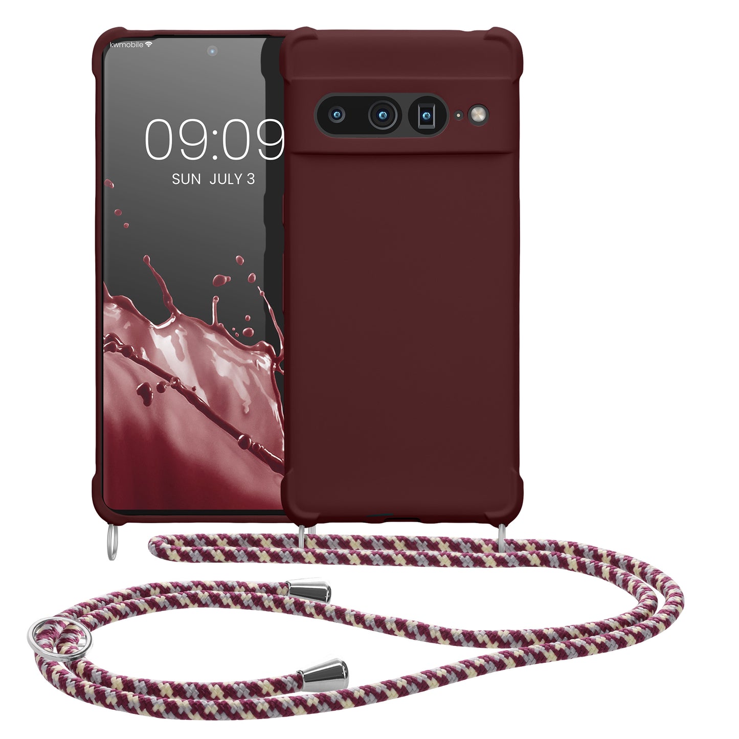kwmobile Necklace Case kompatibel mit Google Pixel 7 Pro Hülle - Cover mit Kordel zum Umhängen - Silikon Schutzhülle