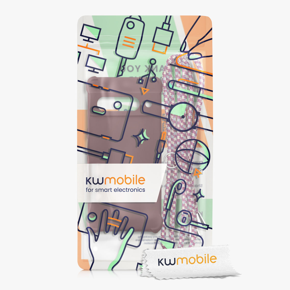 kwmobile Necklace Case kompatibel mit Google Pixel 7 Pro Hülle - Cover mit Kordel zum Umhängen - Silikon Schutzhülle