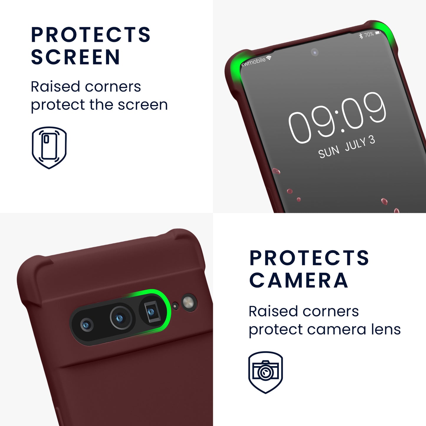 kwmobile Necklace Case kompatibel mit Google Pixel 7 Pro Hülle - Cover mit Kordel zum Umhängen - Silikon Schutzhülle