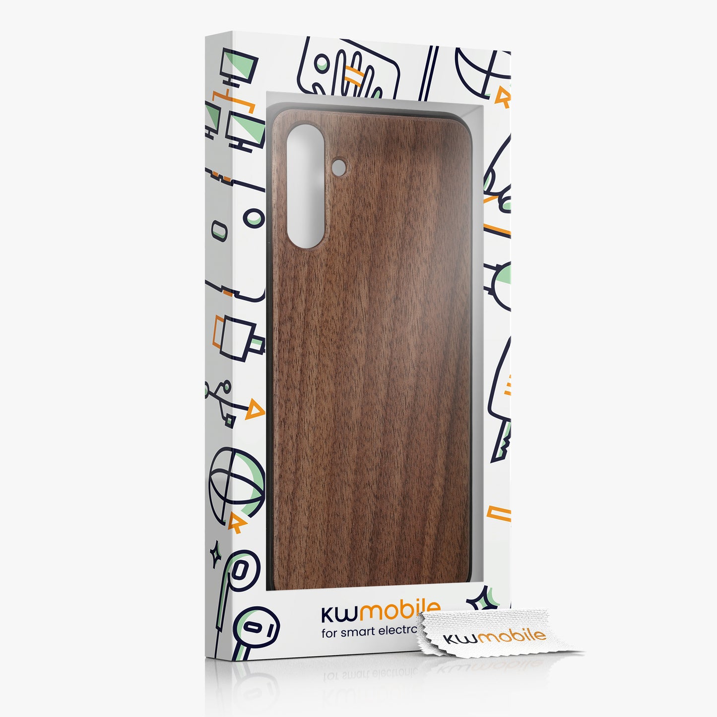 Holzhülle mit TPU Bumper für Samsung Galaxy A04s Walnussholz