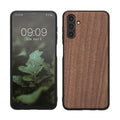 Holzhülle mit TPU Bumper für Samsung Galaxy A04s Walnussholz