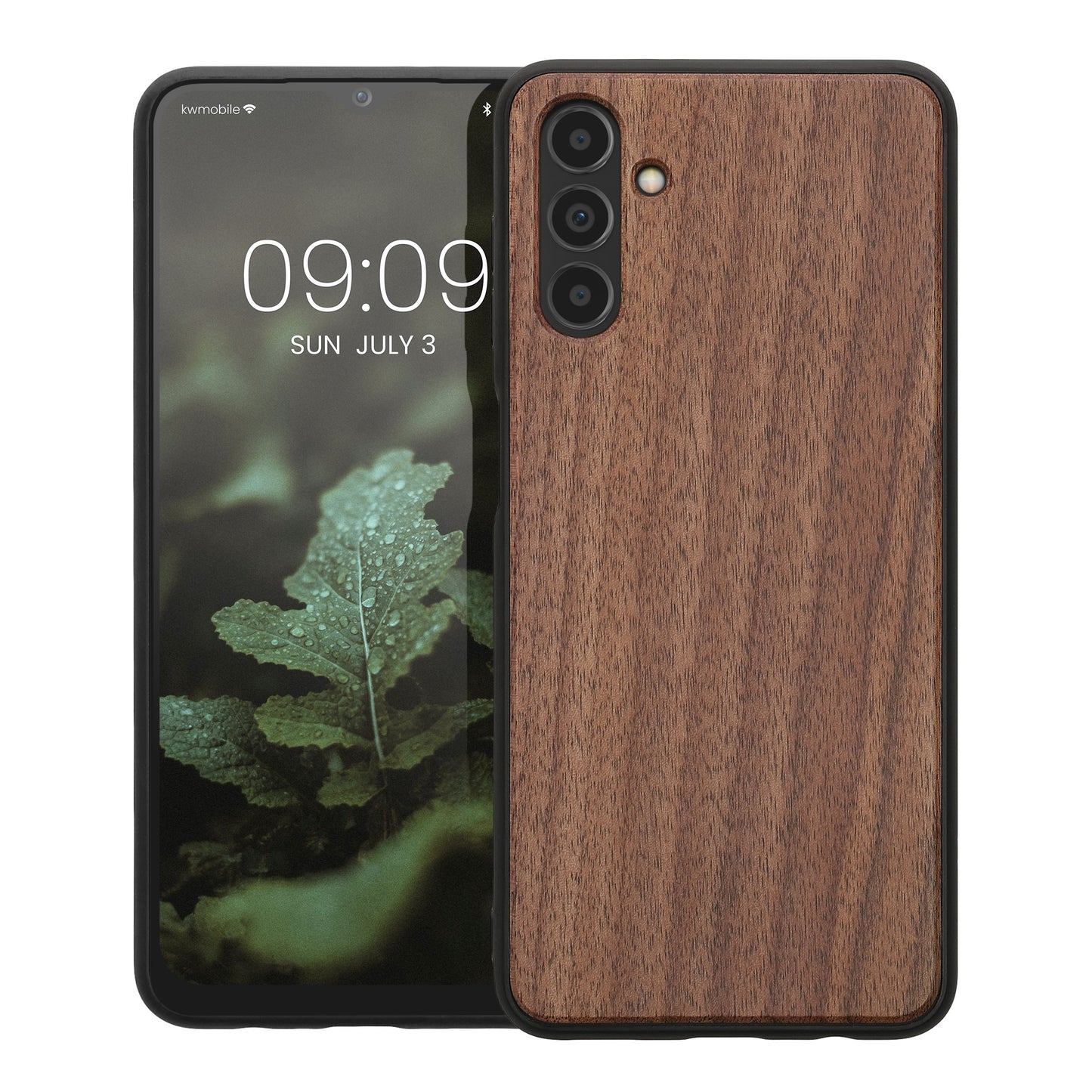 Holzhülle mit TPU Bumper für Samsung Galaxy A04s Walnussholz