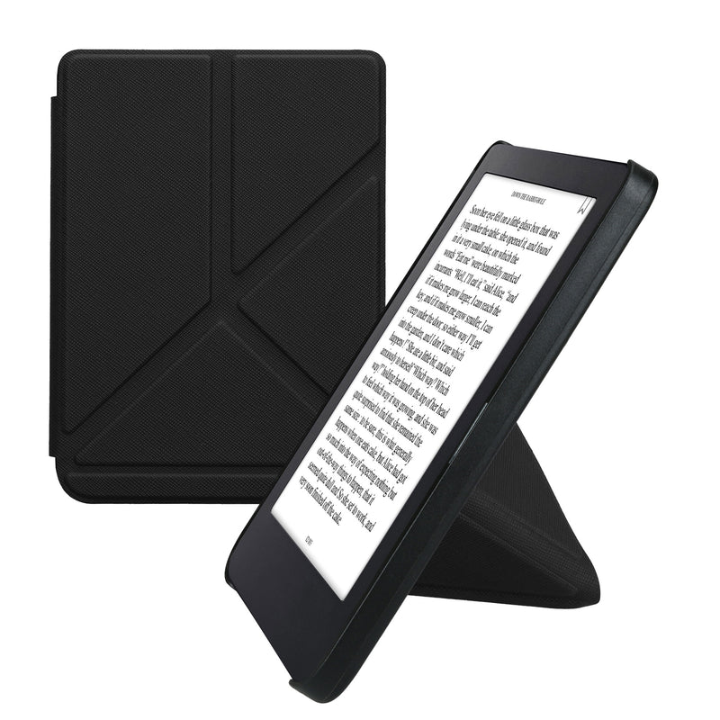 kwmobile Schutzhülle für Kobo Clara 2E / Tolino Shine 4 Hülle - Kunstleder Case - eReader Klapphülle mit Auto Sleep Funktion - Cover mit Ständer - Schwarz Schwarz  