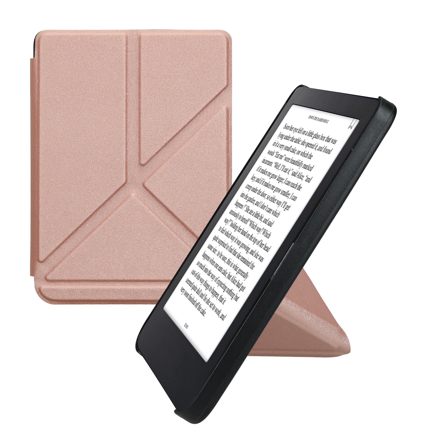 kwmobile Schutzhülle für Kobo Clara 2E / Tolino Shine 4 Hülle - Kunstleder Case - eReader Klapphülle mit Auto Sleep Funktion - Cover mit Ständer - Rosegold Rosegold  