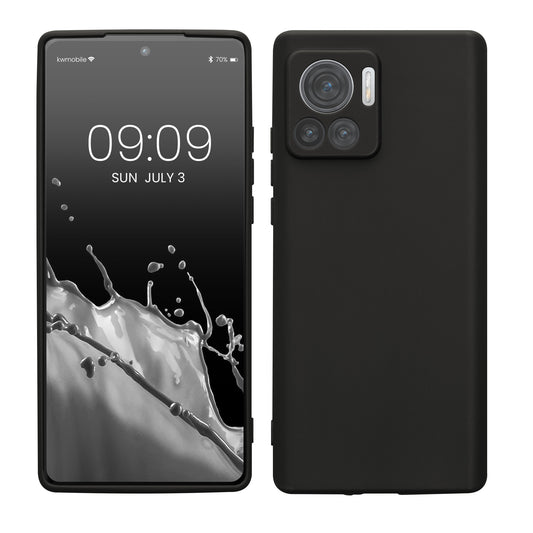 kwmobile Handyhülle für Motorola Edge 30 Ultra Hülle - weiches Handy Silikon Case - Schutzhülle Cover - Schwarz matt Schwarz matt  