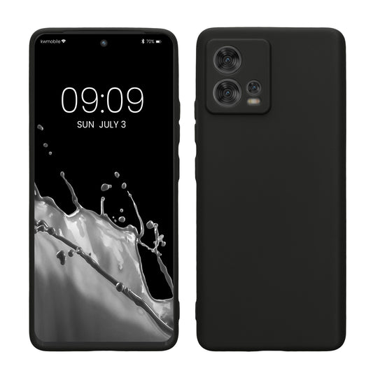 kwmobile Handyhülle für Motorola Edge 30 Fusion Hülle - weiches Handy Silikon Case - Schutzhülle Cover - Schwarz matt Schwarz matt  