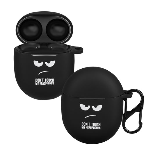 kwmobile Design Schutzhülle für Google Pixel Buds Pro 2 / Pixel Buds Pro Hülle - TPU Silikon Case für Kopfhörer Ladecase - stoßfestes Cover mit Karabiner - Weiß Schwarz Schwarz Weiß  [dsg01]