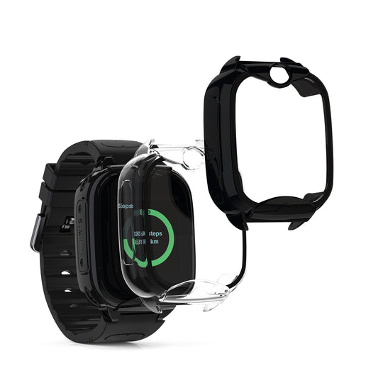 kwmobile 2x Glas Hülle für Xplora XGO 2 Schutzhülle - Fullbody Fitnesstracker Case Set aus Glas - Schwarz Transparent Schwarz  [dsg01]