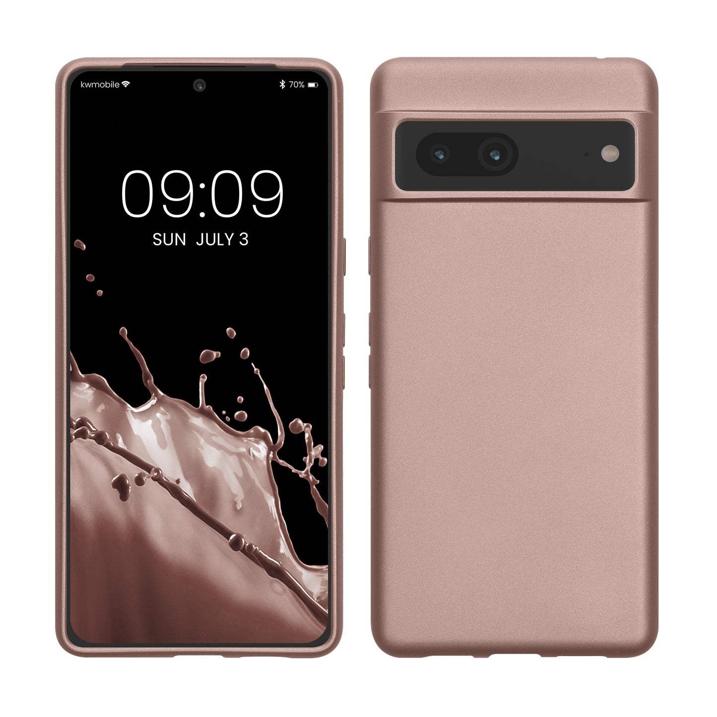 kwmobile Handyhülle für Google Pixel 7 Hülle - Silikon Case metallisch schimmernd - Schutzhülle Cover - Metallic Arctic Berry Metallic Arctic Berry  