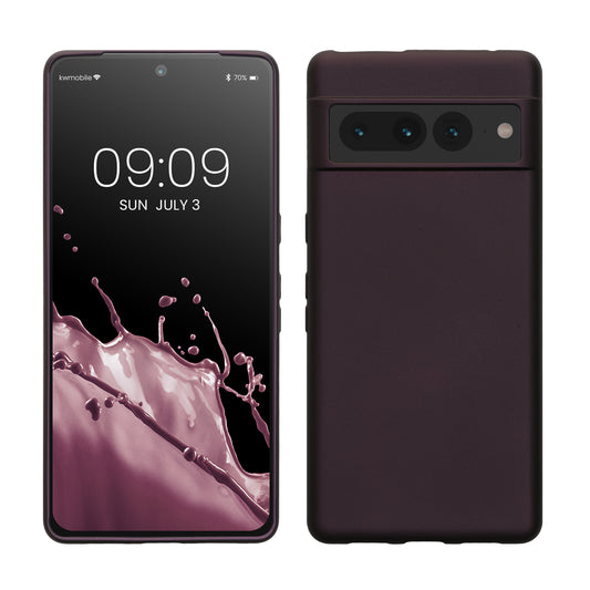 kwmobile Handyhülle für Google Pixel 7 Pro Hülle - Silikon Case metallisch schimmernd - Schutzhülle Cover - Metallic Brombeere Metallic Brombeere  