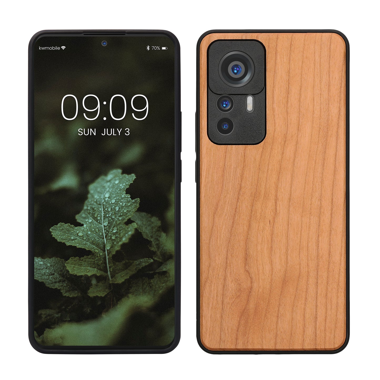 Holzhülle mit TPU Bumper für Xiaomi 12T / 12T Pro Kirschholz