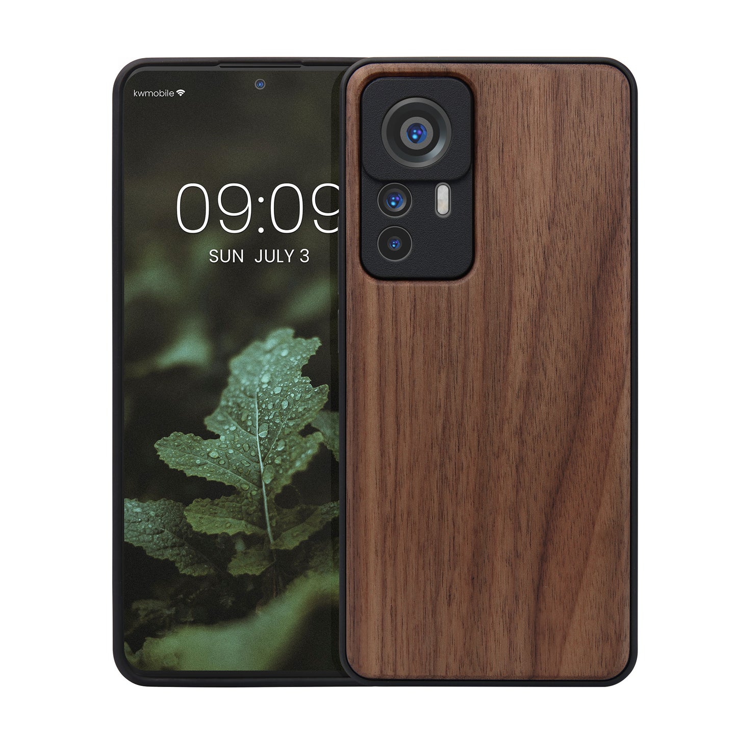 Holzhülle mit TPU Bumper für Xiaomi 12T / 12T Pro Kirschholz