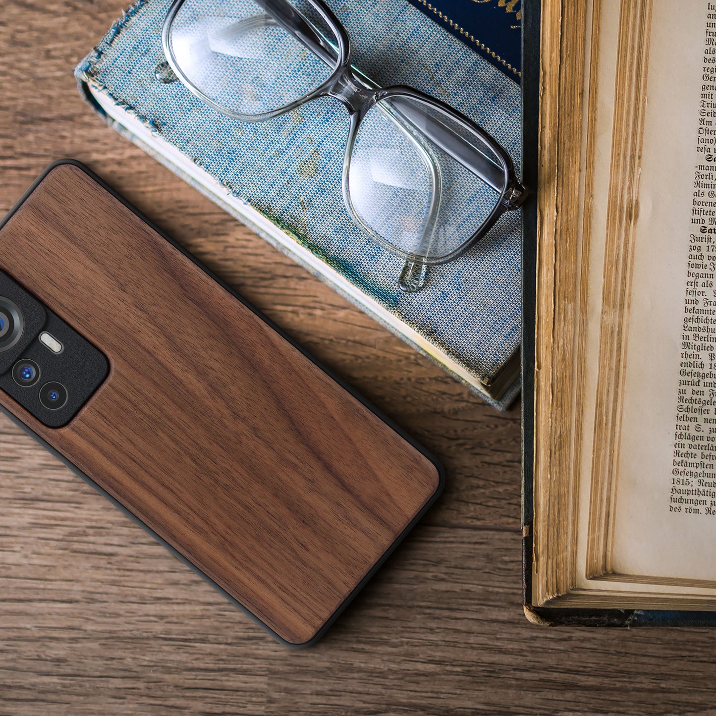 Holzhülle mit TPU Bumper für Xiaomi 12T / 12T Pro Kirschholz