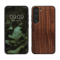Samsung Galaxy S23 stoßfestes Hardcase mit TPU Bumper Holz Walnuss