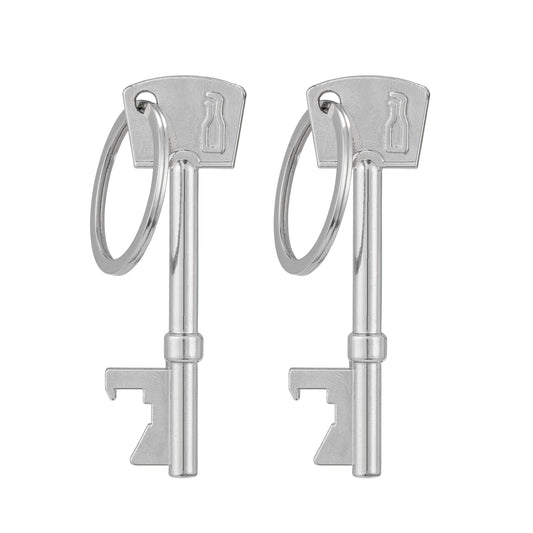kwmobile 2x Flaschenöffner in Schlüsselform - Bottle Opener Set - Aluminium Schlüsselanhänger - Kronkorken Öffner für Bier Soda Soft Drinks - Silber Silber  