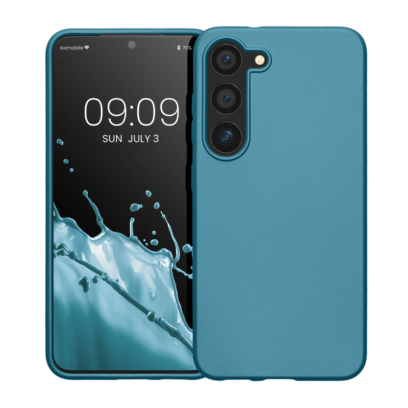 kwmobile Handyhülle für Samsung Galaxy S23 Hülle - Silikon Case schimmernd - Schutzhülle Cover