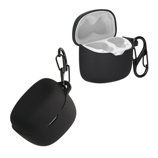 kwmobile Schutzhülle für JBL Tune Flex Hülle - TPU Case für Kopfhörer Ladecase - stoßfestes Cover mit Karabiner