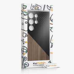 Samsung Galaxy S23 Ultra Holz Handyhülle Carbon