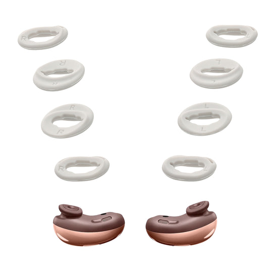 kwmobile 8x Ear Buds kompatibel mit Samsung Galaxy Buds Live - Size S und L - Silikon Ohrbügel Ohrstöpsel Zubehör - Bügel für In-Ear Kopfhörer - Weiß Weiß  