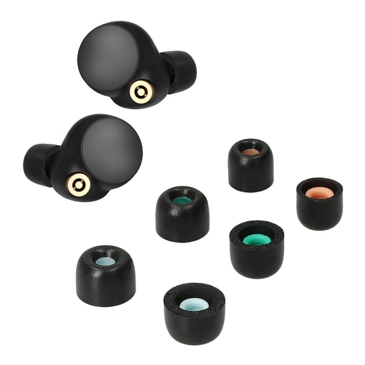 kwmobile 6x Aufsätze für Sony WF-1000XM4 Ersatz Ohrstöpsel - 3 Größen - Ear Tips für In-Ear Kopfhörer - Zubehör Ersatzpolster in Schwarz Schwarz  