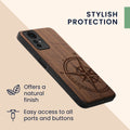 Holz Hardcase mit TPU Bumper für Xiaomi Redmi Note 12S Kompass Vintage