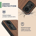 Holz Hardcase mit TPU Bumper für Xiaomi Redmi Note 12S Kompass Vintage