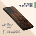 Holz Hardcase mit TPU Bumper für Xiaomi Redmi Note 12 Pro 5G Vintage Kompass mit Perlmutt