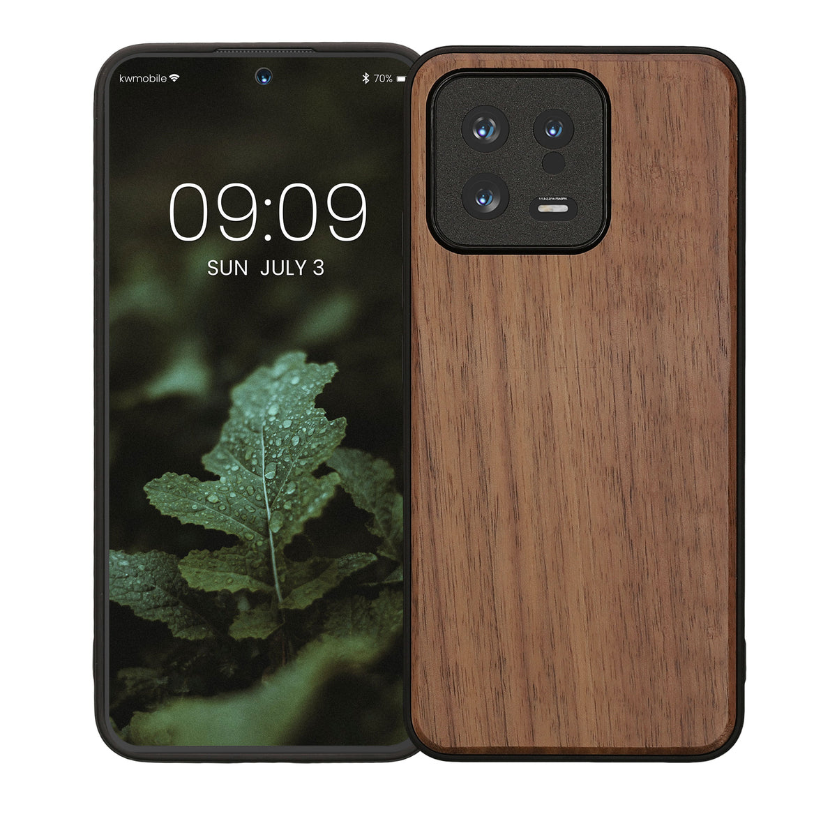 Holzhülle mit TPU Bumper für Xiaomi 13 5G Walnussholz