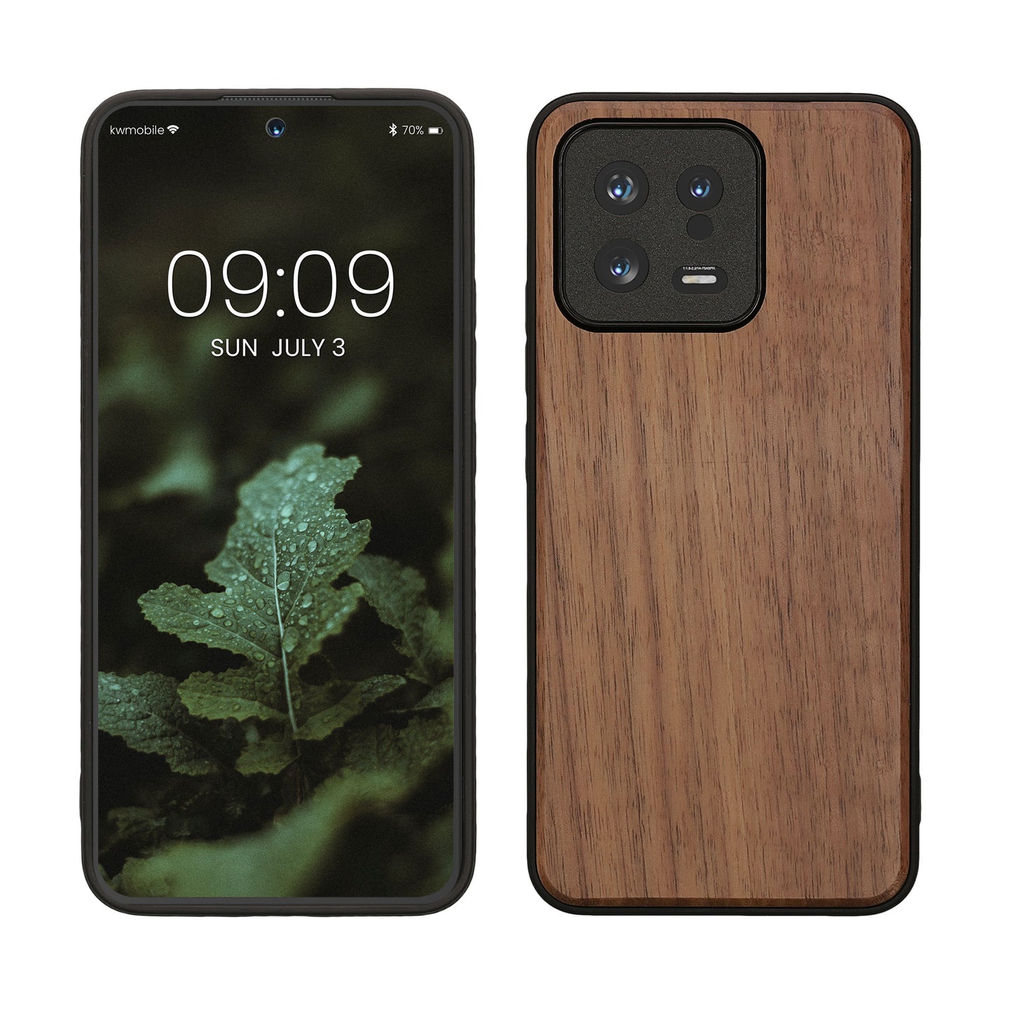 Holzhülle mit TPU Bumper für Xiaomi 13 5G Walnussholz