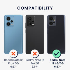 kwmobile Displayschutzfolie kompatibel mit Xiaomi Redmi Note 12 4G / 5G Folie Set - Kristallklar - Displayschutz
