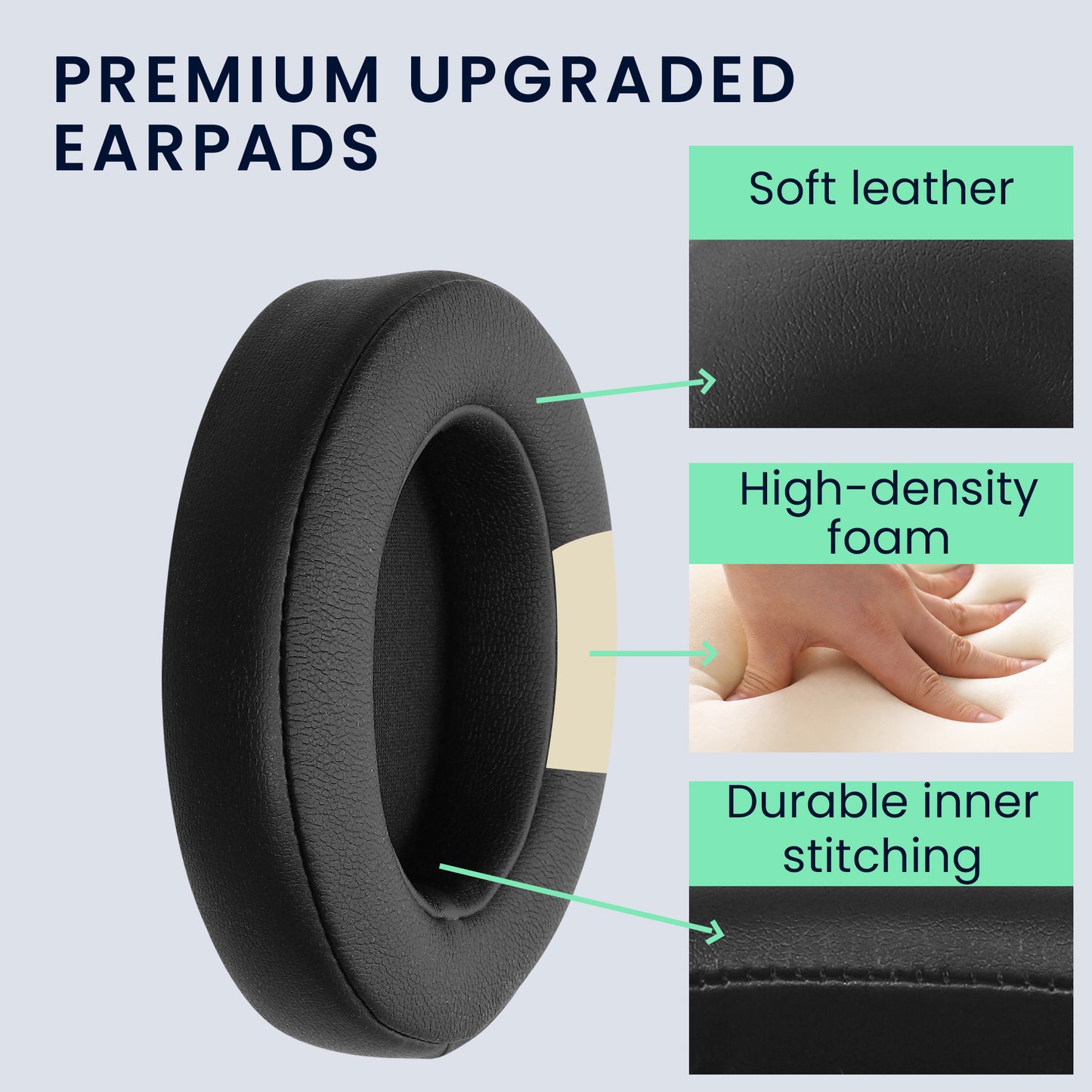 kwmobile Ohr Polster für DOQAUS Ohrpolster Ersatz Ohrpolster Kopfhörer Ersatzteile Kopfhörer Ersatzpolster Over Ear Headphones
