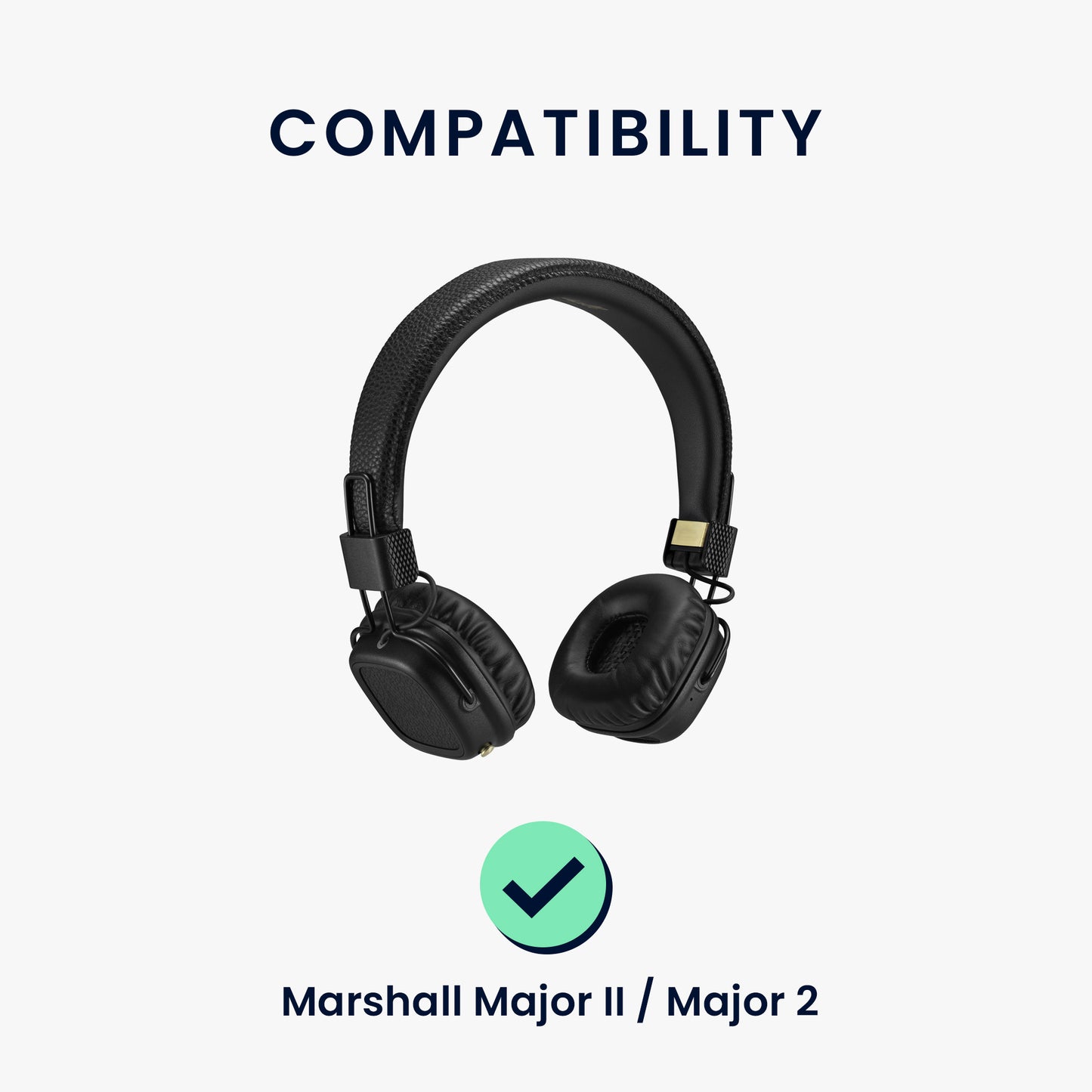 kwmobile Ohr Polster für Marshall Major II / Major 2 Ohrpolster Ersatz Ohrpolster Kopfhörer Ersatzteile Kopfhörer Ersatzpolster Over Ear Headphones