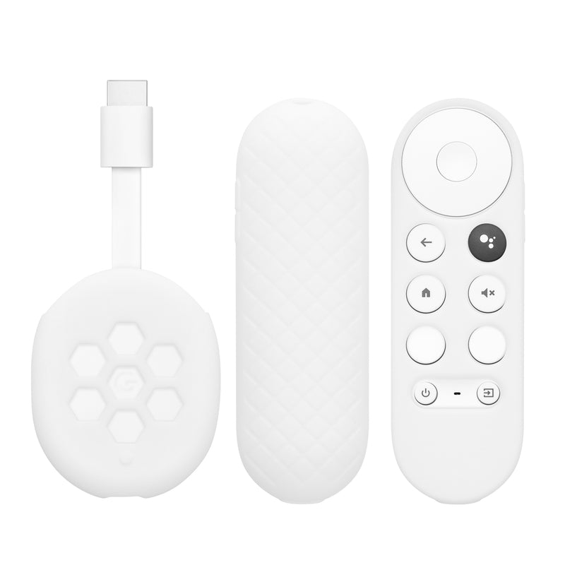 2x Silikon Hülle für Google Chromecast 2020 4K (nicht für New-Generation) Fernbedienung und Streaming Gerät
